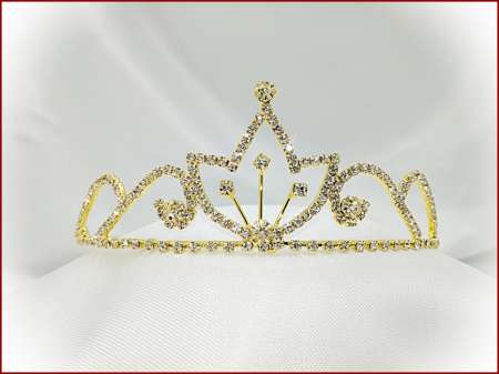 Arany színű Kristály-strasszos Tiara 184033.