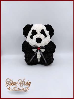 Panda rózsa-maci 25 cm + Ajándék dísztasak 151911.