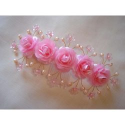 Rózsaszín-barack fejdísz 