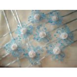 Csuklódísz fehér-vil.kék 