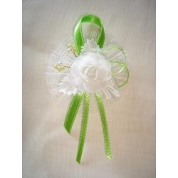 1" Bokréta, kitűző zöld-fehér 