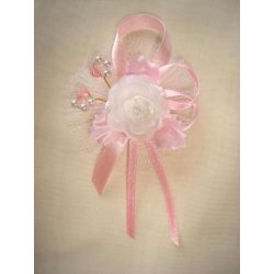 1" Bokréta, kitűző rózsaszín-fehér 