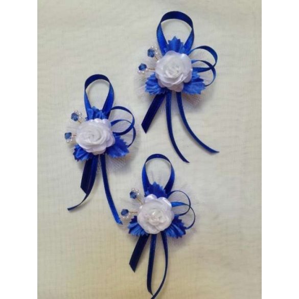 1" Bokréta, kitűző kir.kék-fehér 