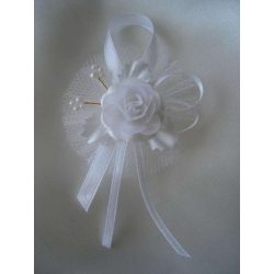 1" Bokréta, kitűző fehér 