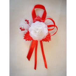 1" Bokréta, kitűző piros-fehér 