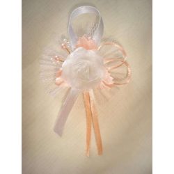 1" Bokréta, kitűző barack-fehér 