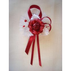 1" Bokréta, kitűző bordó-fehér 