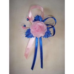 1" Bokréta, kitűző rózsaszín-kir.kék 