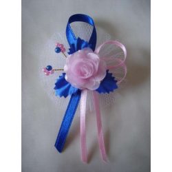 1" Bokréta, kitűző kir.kék-rózsaszín 