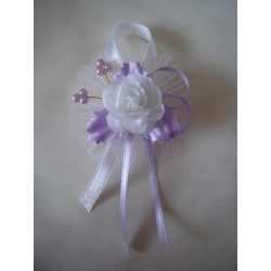 1" Bokréta, kitűző fehér-lila 