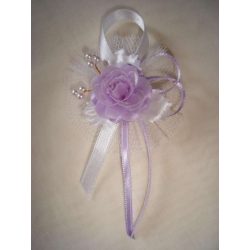 1" Bokréta, kitűző fehér-lila 