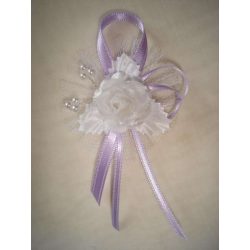 1" Bokréta, kitűző fehér-lila 