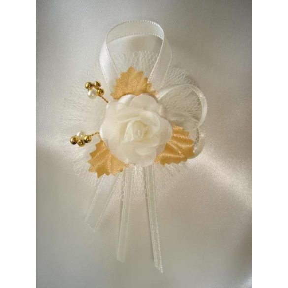 1" Bokréta, kitűző arany-ekrü 