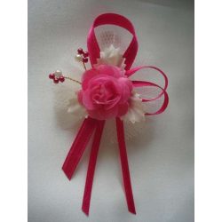 1" Bokréta, kitűző pink-ekrü 