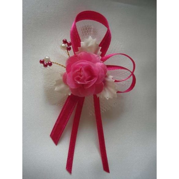 1" Bokréta, kitűző pink-ekrü 
