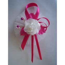 1" Bokréta, kitűző pink-ekrü 