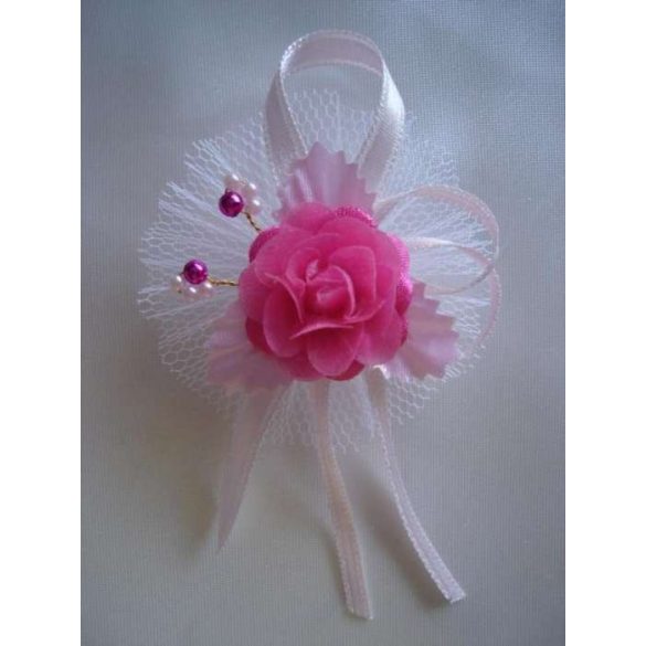 1" Bokréta, kitűző pink-rózsaszín 
