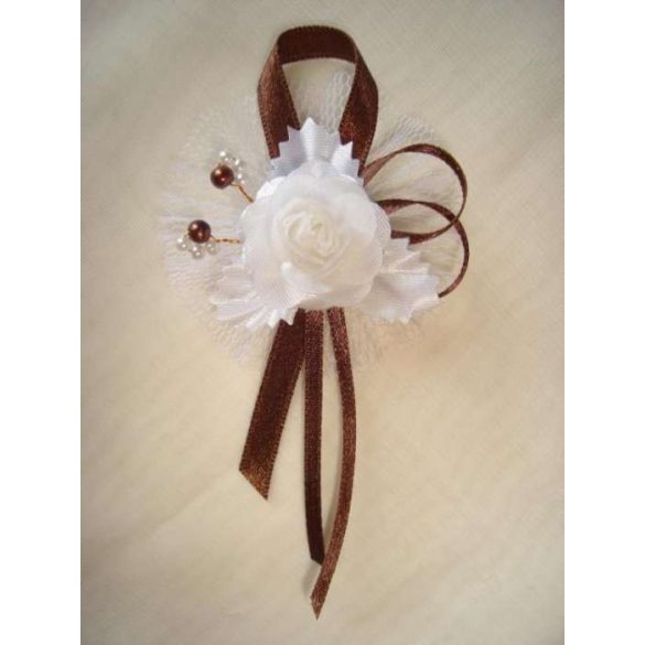 1" Bokréta, kitűző csoki-fehér 