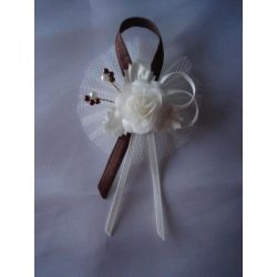 1" Bokréta, kitűző csoki-ekrü 