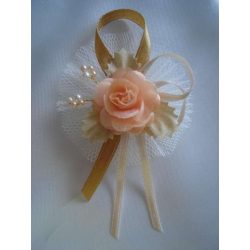 1" Bokréta, kitűző barack-arany 