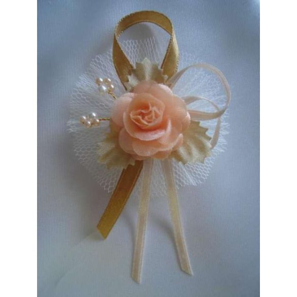 1" Bokréta, kitűző barack-arany 