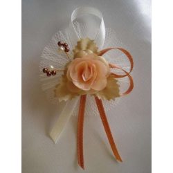 1" Bokréta, kitűző barack-arany-ekrü-bronz 