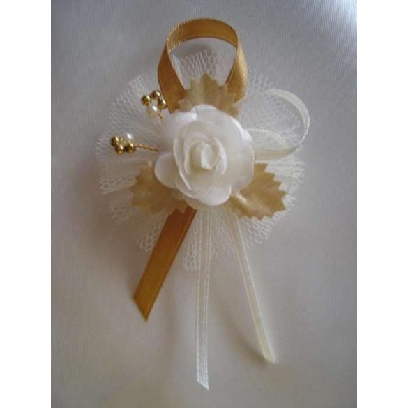 1" Bokréta, kitűző arany-ekrü 