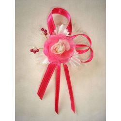 1" Bokréta, kitűző pink-ekrü 