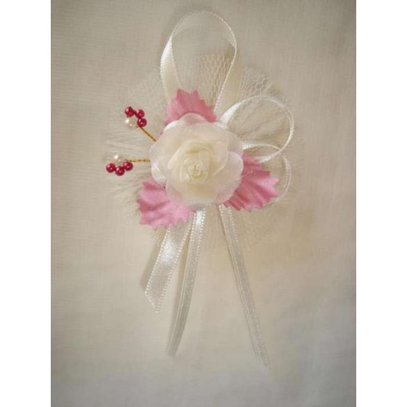 1" Bokréta, kitűző ekrü-mályva 