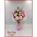 Rózsaszín szappan-virág csokor 