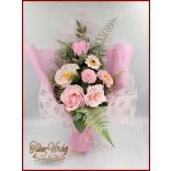 Rózsaszín szappan-virág csokor 