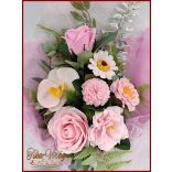 Rózsaszín szappan-virág csokor 