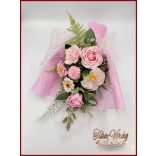 Rózsaszín szappan-virág csokor 