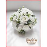 Fehér rózsás örök csokor 