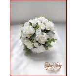 Fehér rózsás örök csokor 