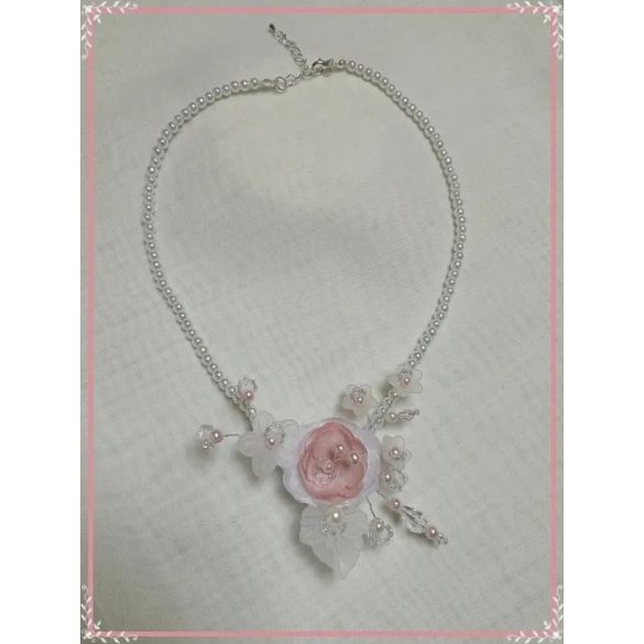 Menyasszonyi nyaklánc Fehér-púder 