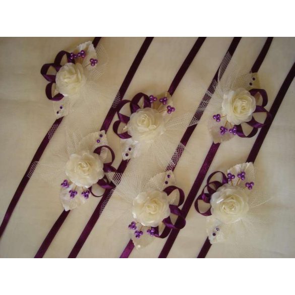 Csuklódísz ekrü-padlizsán 