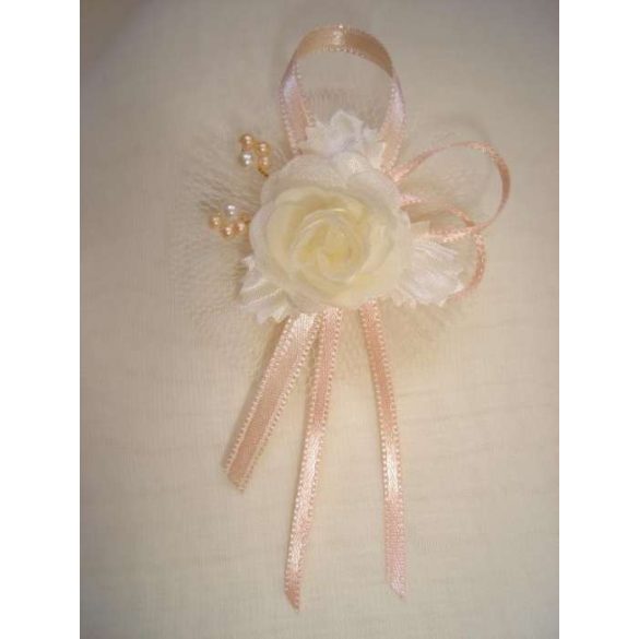 1" Bokréta, kitűző ekrü-barack 