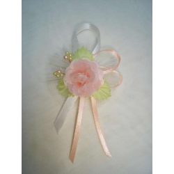 1" Bokréta, kitűző barack-ekrü-zöld 