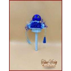   Ovis ballagási örök csokor fiúknak – kék focilabdás egyedi ajándék