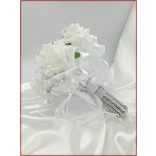 7 virágos 7 felé-szétrepülő dobócsokor fehér-rózsából 