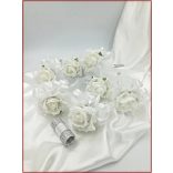 7 virágos 7 felé-szétrepülő dobócsokor fehér-rózsából 