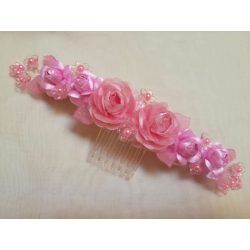 Rózsaszín koszorúslány fejdísz 