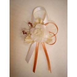 1" Bokréta, kitűző bronz-arany-ekrü 