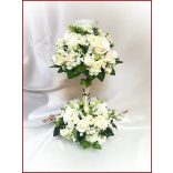 Ekrü színű-vadrózsa fácska vödörben, örök asztaldísz 