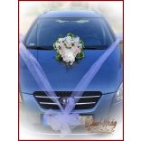 Puder rózsás-fehér orchideás örök autódísz 