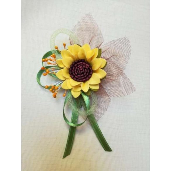 Napraforgós bokréta, kitűző 