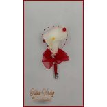 Fehér Kála- piros díszítéssel kitűző, bokréta 