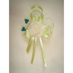 1" Bokréta, kitűző ekrü-zöld-söt.zöld 