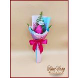 Pink színű szappan-tulipán csokor Nőnapi táblával 